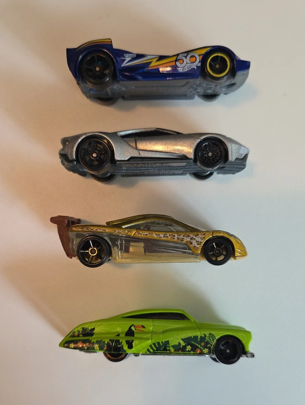 Assorted Hot Wheels Cars - Ford GT, Fast Fish, Mazda RX7, Dodge Charger And More
